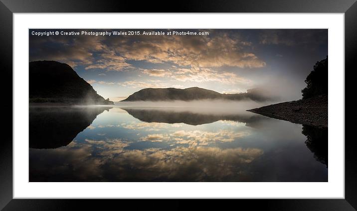 Caban Coch Reservoir in the Elan Valley at Dawn Framed Mounted Print by Creative Photography Wales