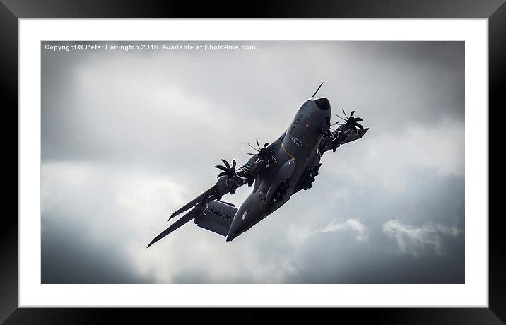 A400M Power Through The Storm Framed Mounted Print by Peter Farrington