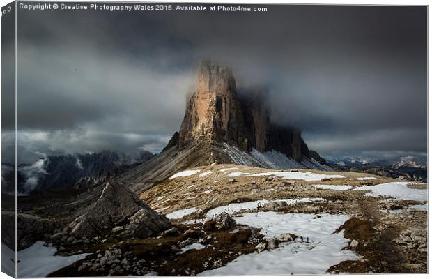 Tre Cime, Dolomites Landscape  Canvas Print by Creative Photography Wales