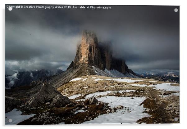 Tre Cime, Dolomites Landscape  Acrylic by Creative Photography Wales