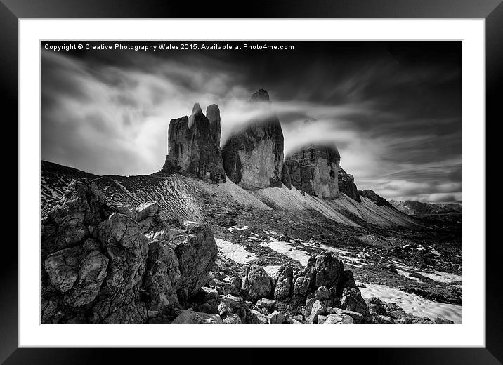Tre Cime in the Dolomites  Framed Mounted Print by Creative Photography Wales