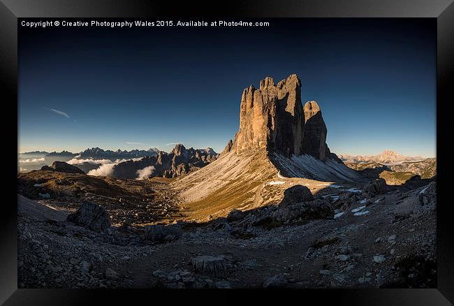 Tre Cime, Dolomites Landscape Framed Print by Creative Photography Wales