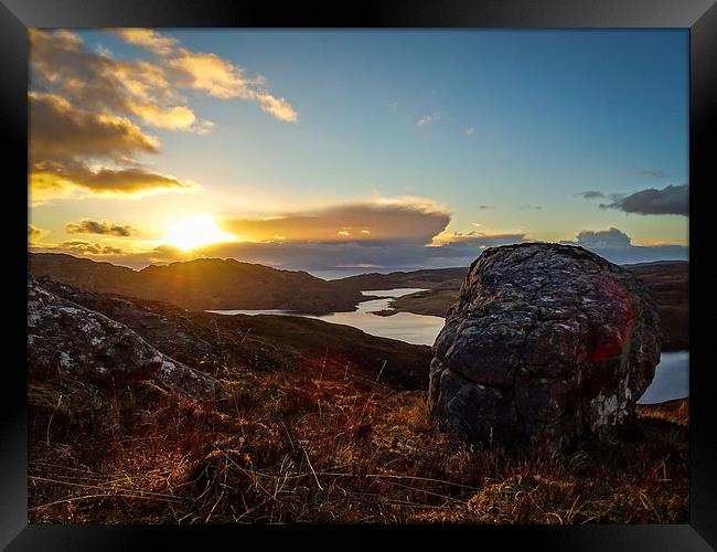 Sunset over Loch Diabaig Framed Print by Ellie Rose