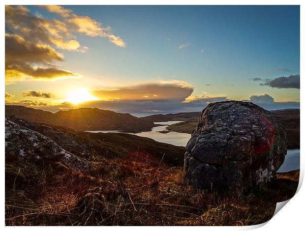 Sunset over Loch Diabaig Print by Ellie Rose