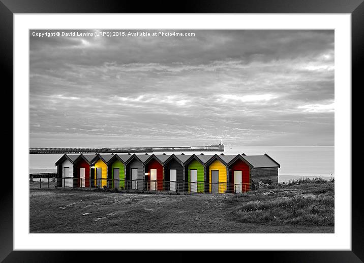Blyth Beach Huts Framed Mounted Print by David Lewins (LRPS)