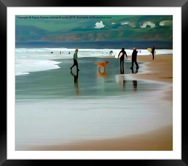  Croyde Bay  beach Devon Framed Mounted Print by Paula Palmer canvas