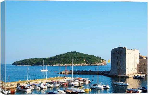  ISLAND LOKRUM FORM DUBROVNIK CITY WALLS 2 Canvas Print by radoslav rundic