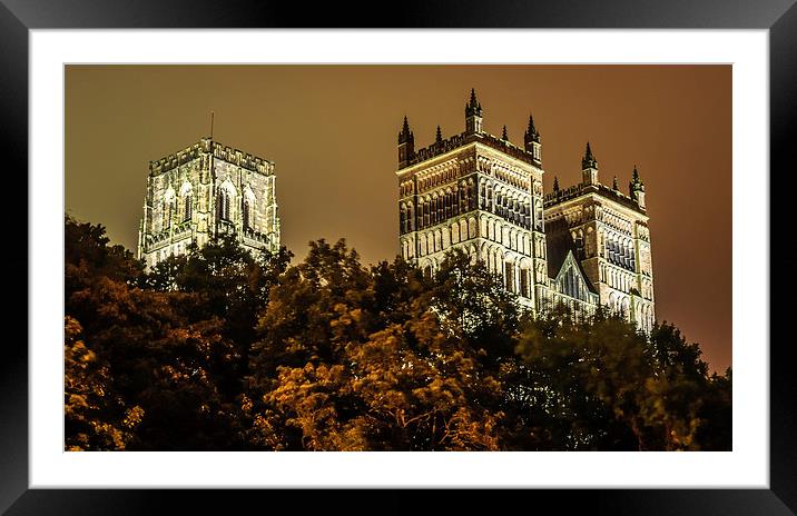 Durham Cathedral by Night Framed Mounted Print by Naylor's Photography