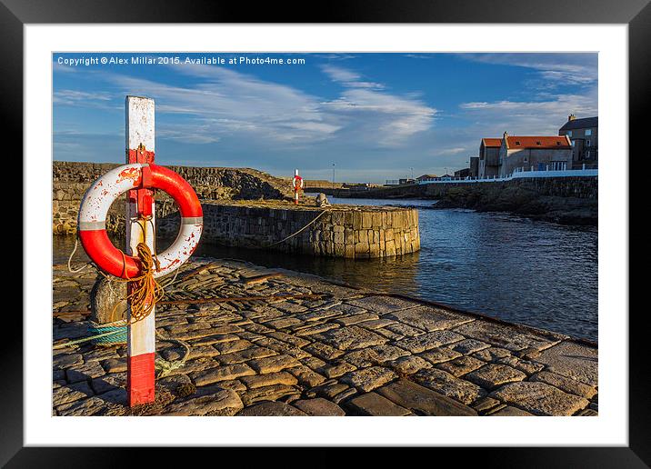  Portsoy Harbour Framed Mounted Print by Alex Millar