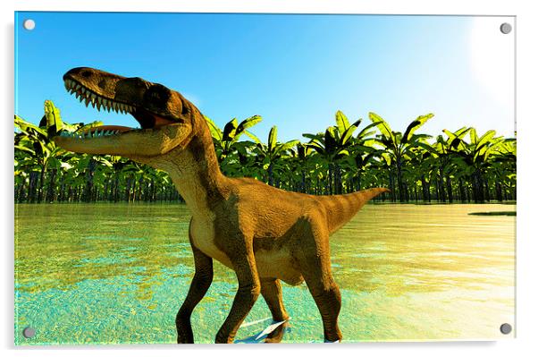 velociraptor the dinosaur Acrylic by Dariusz Miszkiel
