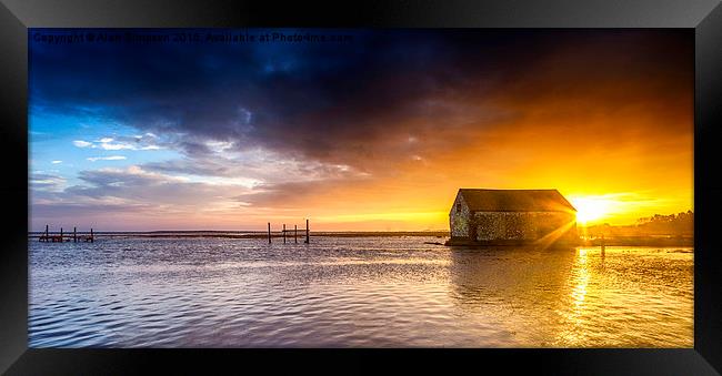  Thornham Harbour Sunrise Framed Print by Alan Simpson