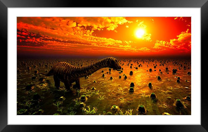 Jurassic park Framed Mounted Print by Dariusz Miszkiel
