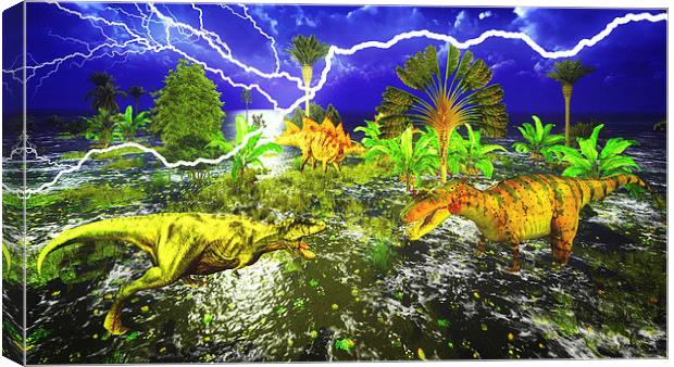 Dinosaur doomsday Canvas Print by Dariusz Miszkiel