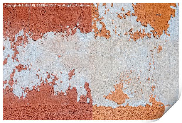 Red and orange abstract Print by ELENA ELISSEEVA