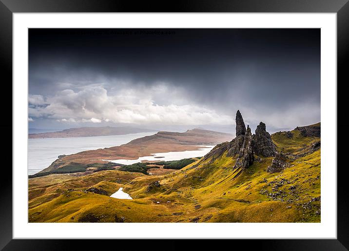 Dramatic landscape on the Isle of Skye, Scotland Framed Mounted Print by Andrew Kearton