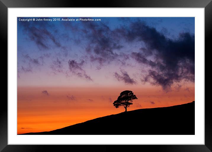 Dusk at the Roaches, Peak District. Framed Mounted Print by John Finney