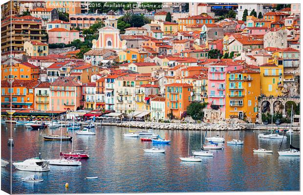 Villefranche-sur-Mer view in French Riviera Canvas Print by ELENA ELISSEEVA