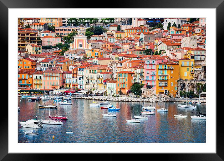 Villefranche-sur-Mer view in French Riviera Framed Mounted Print by ELENA ELISSEEVA