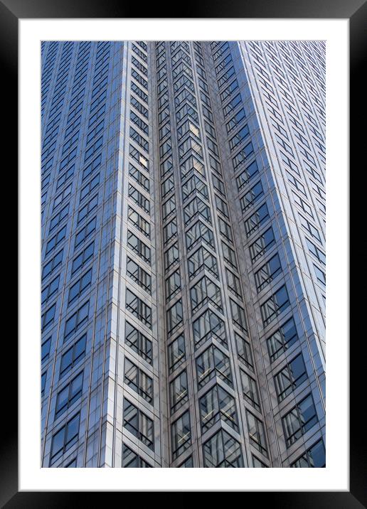 One Canada Square Abstract Framed Mounted Print by David Pyatt