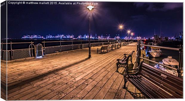  From Old Harwich To Felixstowe At Night Canvas Print by matthew  mallett
