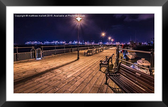  From Old Harwich To Felixstowe At Night Framed Mounted Print by matthew  mallett