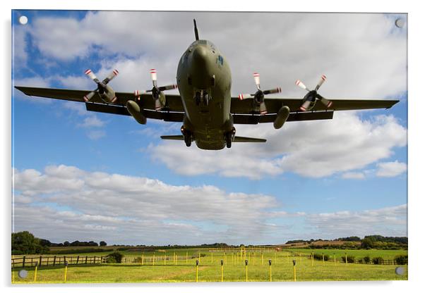  K series C130 Hercules Landing Acrylic by Oxon Images
