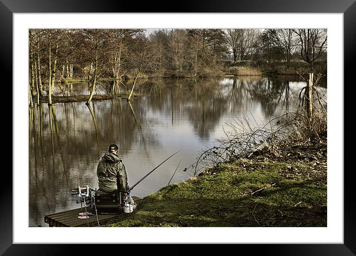 Lone fisherman Framed Mounted Print by Stephen Mole