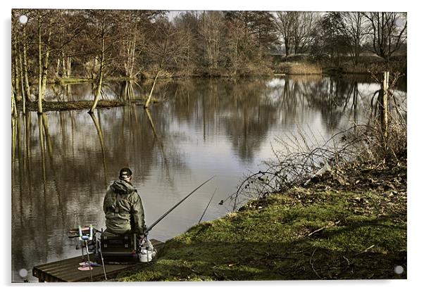Lone fisherman Acrylic by Stephen Mole