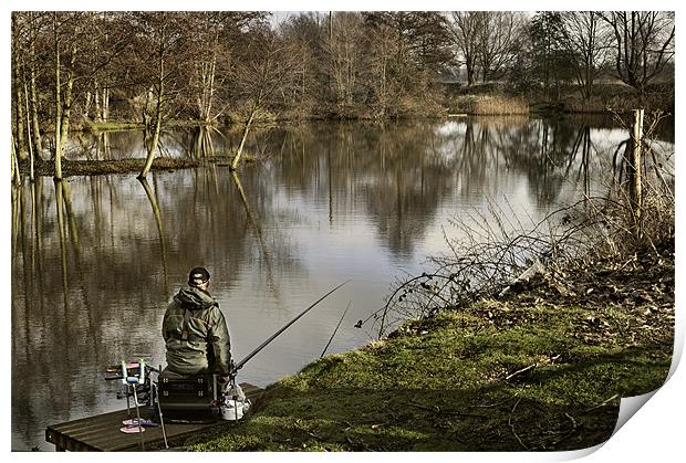 Lone fisherman Print by Stephen Mole