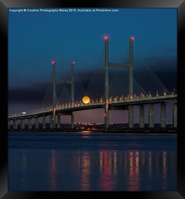 Severn Bridge Moonrise Framed Print by Creative Photography Wales