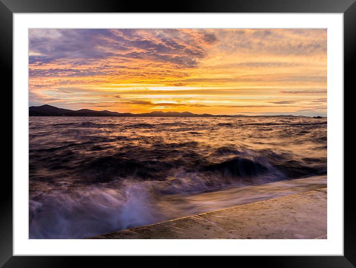  Zadar Sunset Framed Mounted Print by Laura Kenny