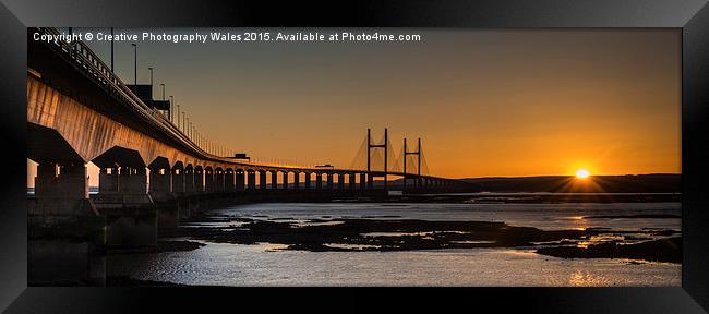 Severn Bridge sunset Framed Print by Creative Photography Wales
