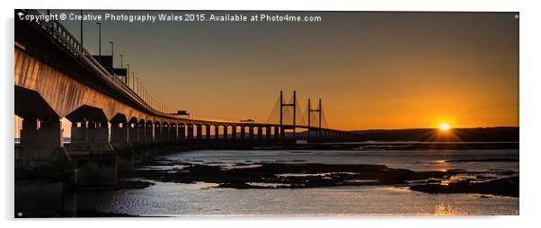 Severn Bridge sunset Acrylic by Creative Photography Wales