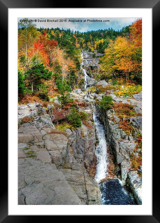  Silver Cascade Waterfall in New Hampshire Framed Mounted Print by David Birchall