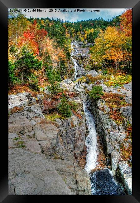  Silver Cascade Waterfall in New Hampshire Framed Print by David Birchall