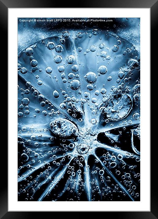 Cold blue lemon slice Framed Mounted Print by Simon Bratt LRPS
