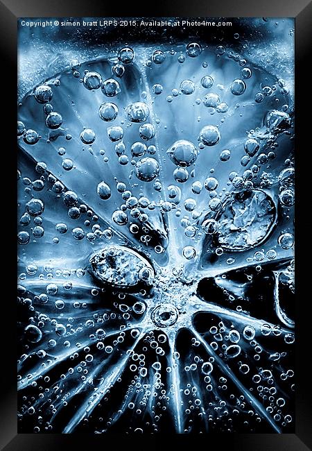 Cold blue lemon slice Framed Print by Simon Bratt LRPS