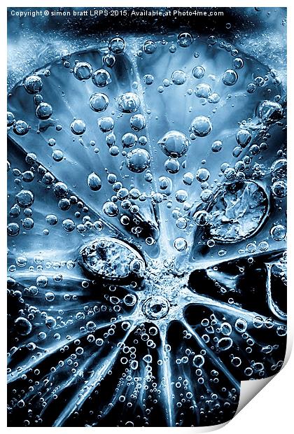 Cold blue lemon slice Print by Simon Bratt LRPS