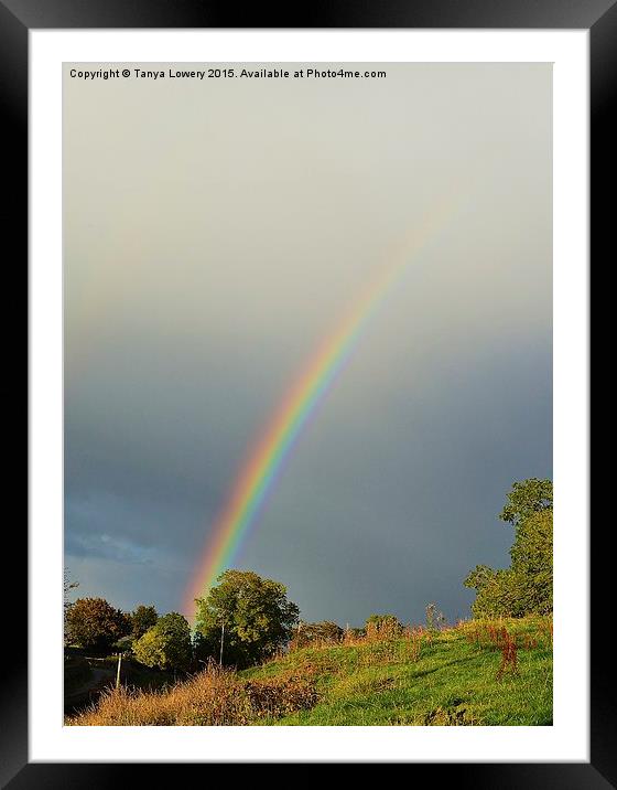  Rainbow and rain clouds Framed Mounted Print by Tanya Lowery