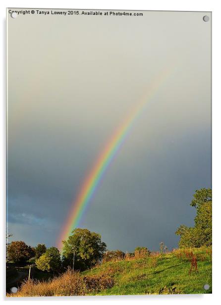  Rainbow and rain clouds Acrylic by Tanya Lowery