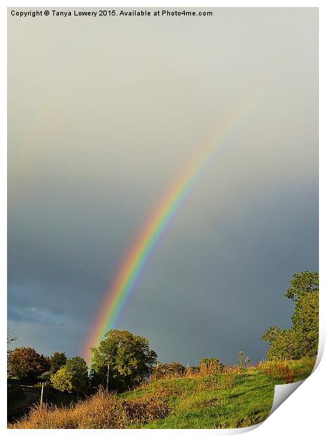  Rainbow and rain clouds Print by Tanya Lowery