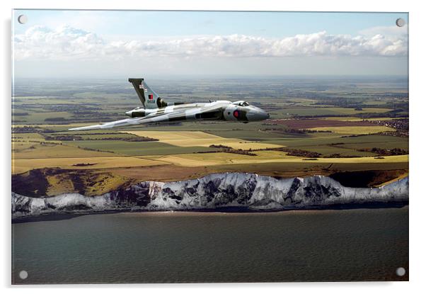 Avro Vulcan over the white cliffs of Dover Acrylic by Gary Eason