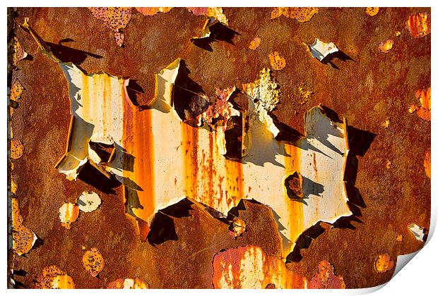  Paint on rust Print by David Hare