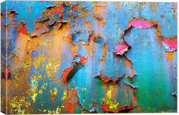  Peeling paint and rust Canvas Print by David Hare