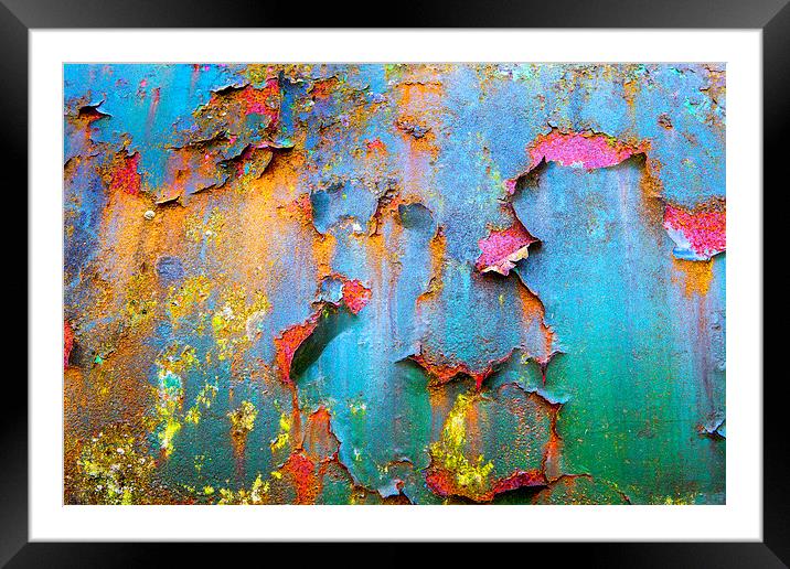  Peeling paint and rust Framed Mounted Print by David Hare