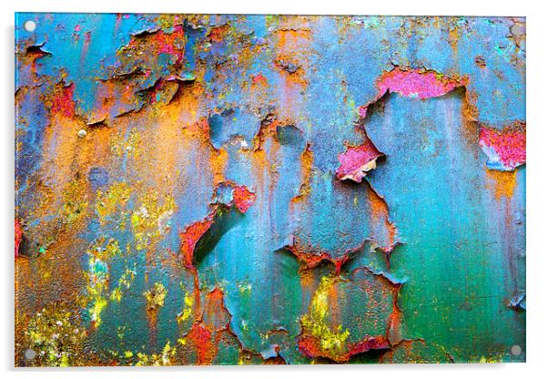  Peeling paint and rust Acrylic by David Hare