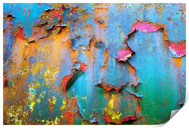  Peeling paint and rust Print by David Hare