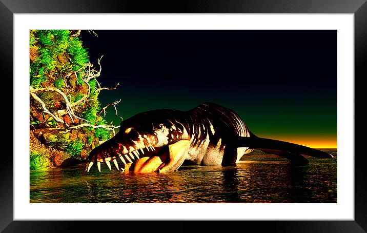 Liopleurodon  Framed Mounted Print by Dariusz Miszkiel