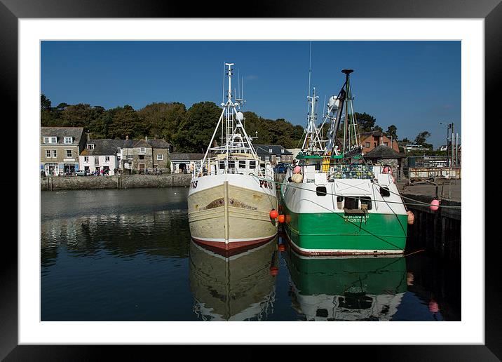 Padstow Fishing Boats Framed Mounted Print by Brian Roscorla
