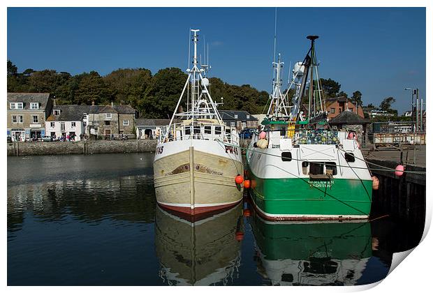 Padstow Fishing Boats Print by Brian Roscorla